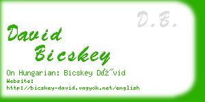 david bicskey business card